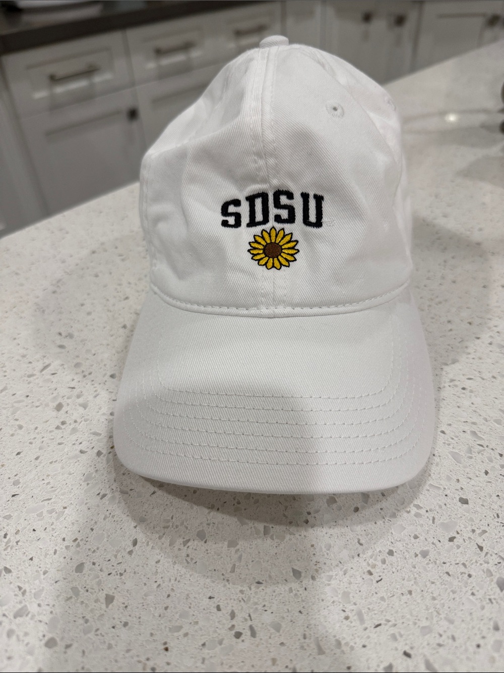 White SDSU Baseball Cap